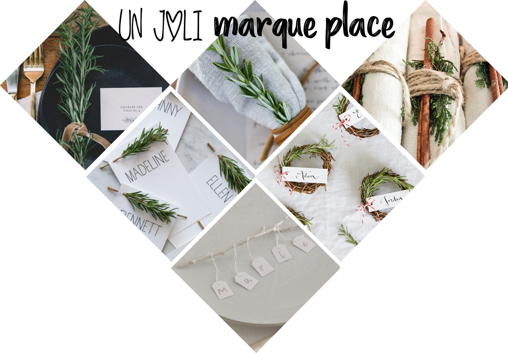 table-theme-fetes-noel-christmas-nature-feuilles-sapin-marque-place