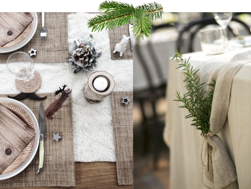 table-theme-fetes-noel-christmas-nature-toile-de-jute