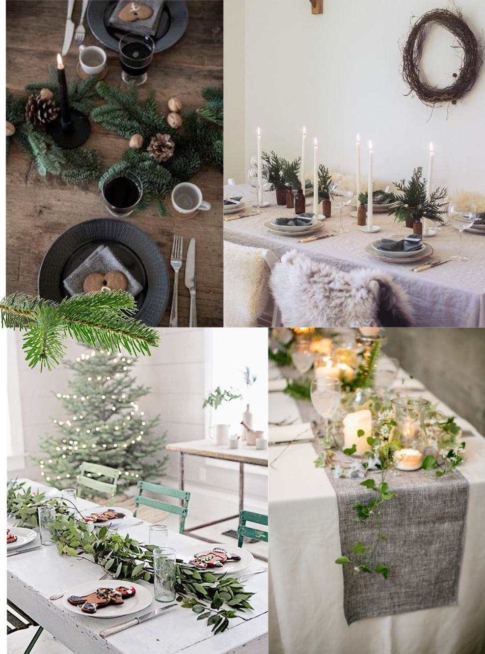 table-theme-fetes-noel-christmas-nature-feuilles-bougie-bois