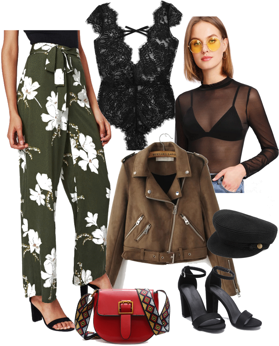 pauline-dress-blog-mode-deco-decoration-lifestyle-tenue-shein-ebay-du-dimanche-85-pantalon-fluide-body-dentelle-perfecto-kaki-sac-rouge-bandouliere-site-asiatique-chinois-sandales-noires